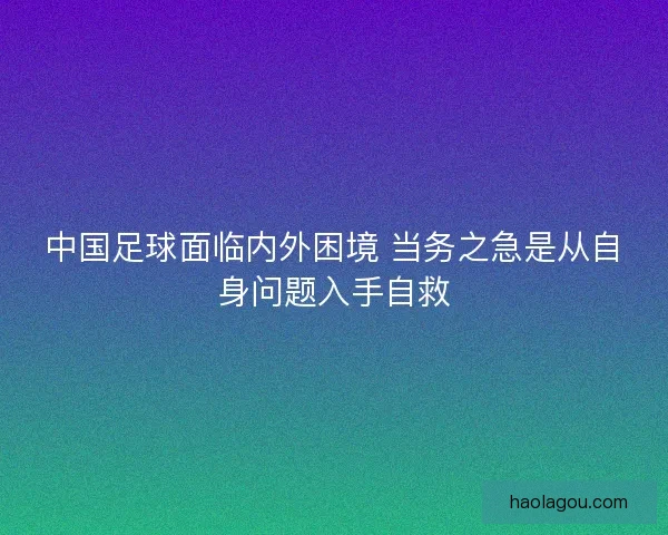中国足球面临内外困境 当务之急是从自身问题入手自救
