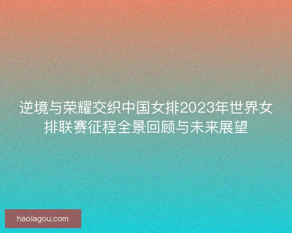 逆境与荣耀交织中国女排2023年世界女排联赛征程全景回顾与未来展望