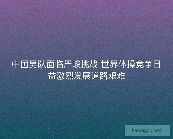 中国男队面临严峻挑战 世界体操竞争日益激烈发展道路艰难